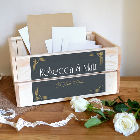 Personalised Wedding Post Box Art Deco Style Wedding Theme