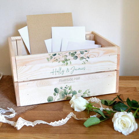 Personalised Wedding Post Box Fresh Eucalyptus