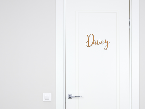 Personalised Door sign - Calligraphy Style - Wood or Acrylic