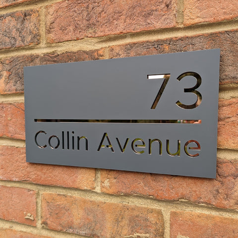 Modern Floating Personalised House Sign - Contemporary Elegance for Your Home Entrance