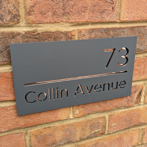 Modern Floating Personalised House Sign - Contemporary Elegance for Your Home Entrance