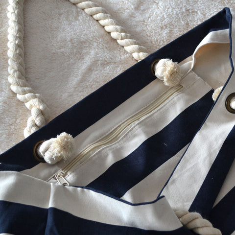 Personalised Embroidered Nautical Beach Bag - Ideal For Holiday or Shopping Bag