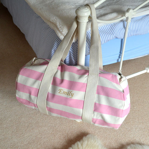 Personalised Embroidered Nautical Barrel Bag - Ideal For Gym or Holiday Bag