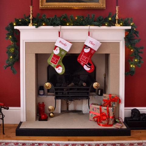 Luxury Deluxe Personalised Embroidered Christmas Letter to Santa Xmas Stocking