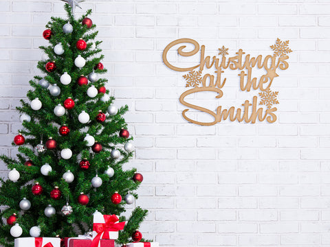Personalised Large Christmas at the.. Hanging Sign - Wood or Acrylic