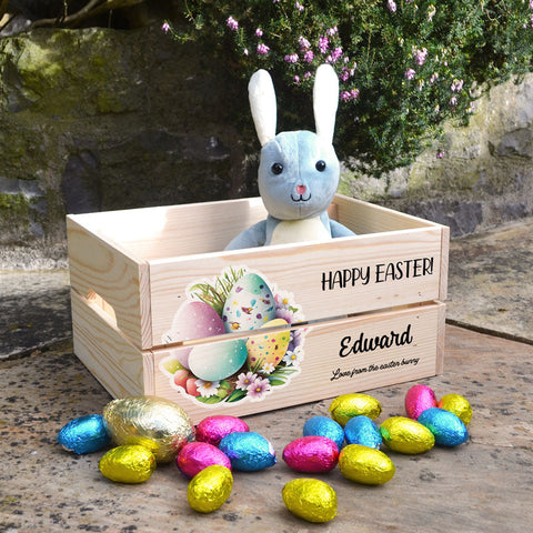 Bespoke Wooden Easter Egg Crate - Customisable and Perfect for Egg Hunts and Gifts