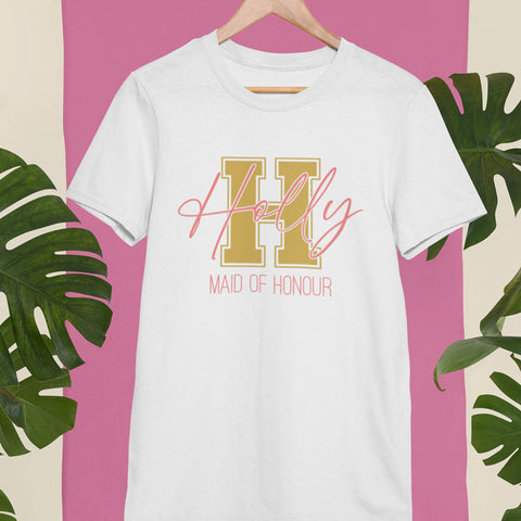 Personalised Hen Do T-Shirt Monogram Letter Name and Role