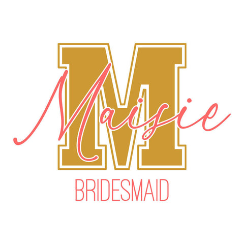 Personalised Hen Do T-Shirt Monogram Letter Name and Role