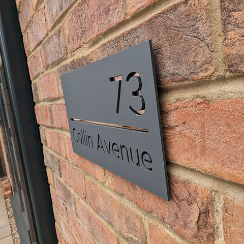 Modern Floating Personalised House Sign - Contemporary Elegance for Your Home Entrance