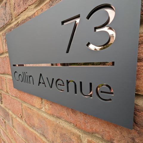 Modern Floating Personalised House Sign - Contemporary Elegance for Your Home Entrance