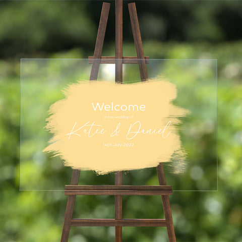 Personalised Wedding Sign Acrylic Paint Splash Multiple Colours