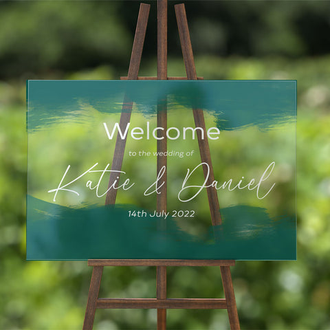 Personalised Teal Wedding Sign Acrylic