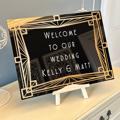 Welcome to our Wedding Sign - Black 30s/Gatsby Style